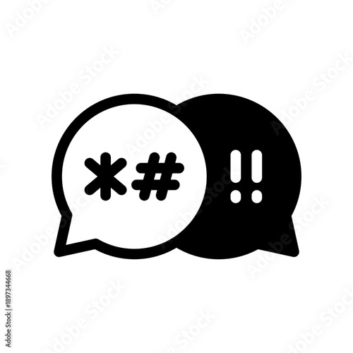 Swear icon, vector, illustration