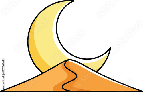 Horseshoe with Four Leaf Clover Illustration.