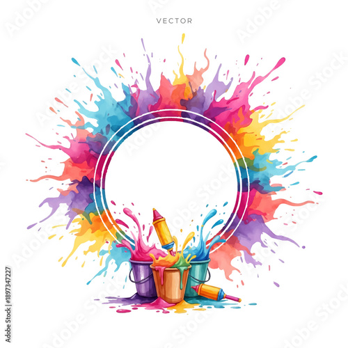 morden indian holi and vibrant colorful circular background.