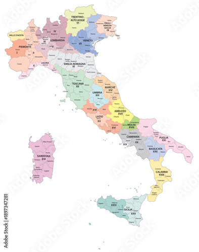 Map of electoral districts in Italy