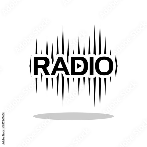 Radio logo icon with shadow
