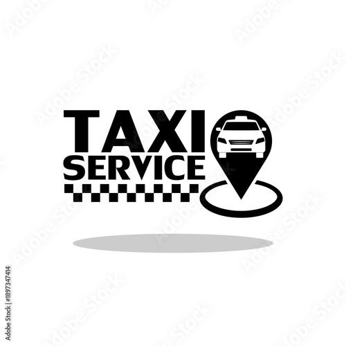 Taxi service car icon with shadow