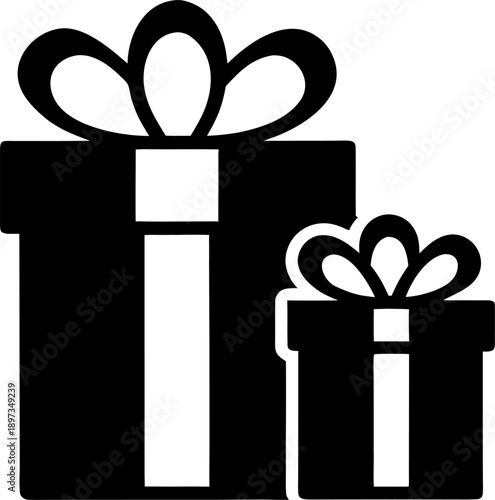 grift boxes silhouette  icon  vector  on white background  on white background 