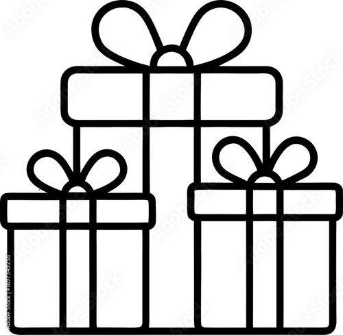 grift boxes outline  ion  vector  on white background  on white background 