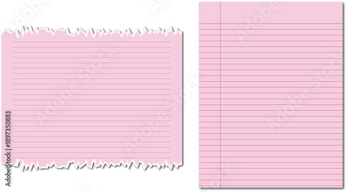 lined paper pink torn notebook page cute writing background