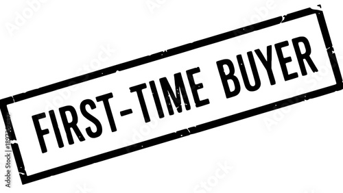 First-time home buyer stamp on a document for real estate purchase