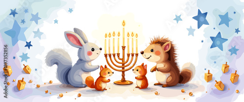 hanukkah banner, hanukkah poster, happy hanukkah design, festival of lights banner, hanukkah background, hanukkah celebration poster, jewish holiday banner, menorah design, hanukkah menorah illustrati