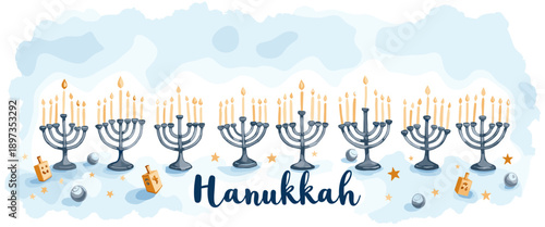 hanukkah banner, hanukkah poster, happy hanukkah design, festival of lights banner, hanukkah background, hanukkah celebration poster, jewish holiday banner, menorah design, hanukkah menorah illustrati