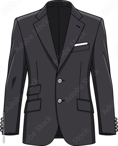 Black Formal Suit Jacket for Men Business.