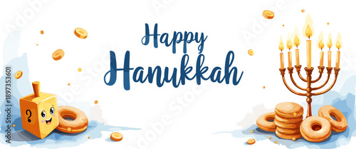 hanukkah banner, hanukkah poster, happy hanukkah design, festival of lights banner, hanukkah background, hanukkah celebration poster, jewish holiday banner, menorah design, hanukkah menorah illustrati