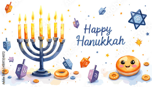 hanukkah banner, hanukkah poster, happy hanukkah design, festival of lights banner, hanukkah background, hanukkah celebration poster, jewish holiday banner, menorah design, hanukkah menorah illustrati