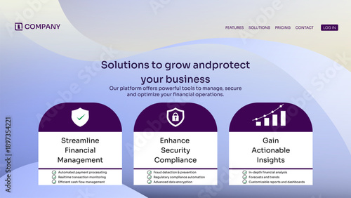Fintech solutions section background with soft blue gradients and structured layouts, designed to showcase secure financial workflows and system efficiency.