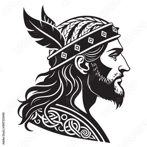 Black baltic mythology Silhouette Vector, High Quality Illustration on White Background