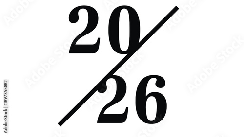 Discount percentage symbol with numbers twenty and twenty six