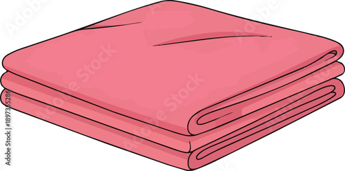Stack of Folded Pink Blankets or Towels.