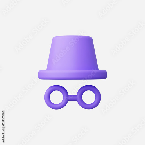 3d Realistic Incognito Mode icon vector illustration
