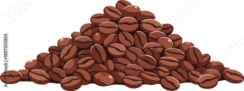 Pile of Cocoa Beans on White Background.