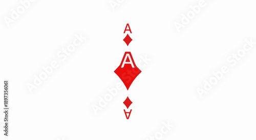 A bold red Ace of Diamonds playing card symbol, vertically centered on a plain white backdrop
