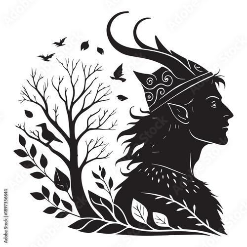 Black trickster tales Silhouette Vector, High Quality Illustration on White Background