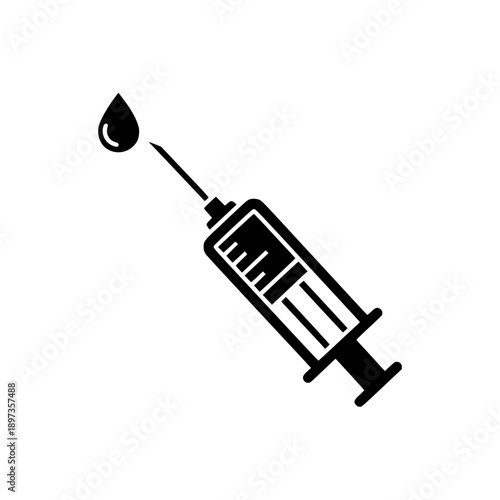Simple medical syringe icon