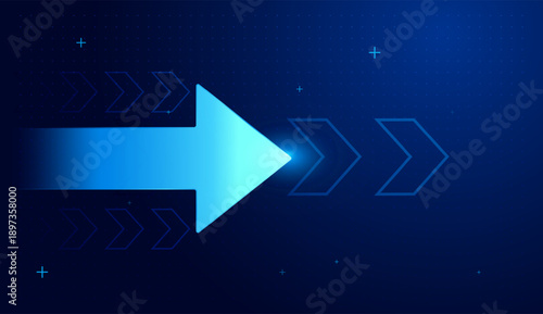 The Repeating arrows emphasize continuous move and steady finance increase. and The arrow highlights a strategic point, symbolizing finance move toward Vector