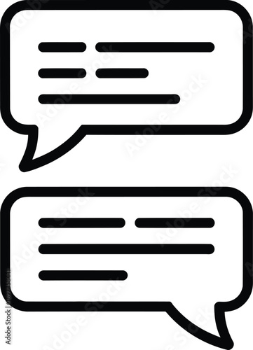 Chat Message Bubble Icon Set in Line Style
