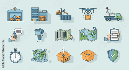 Logistics and delivery icons