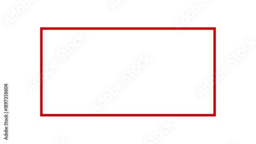 red rectangle box animation on white background, hand drawn red border animation 4k loopable with alpha channel.