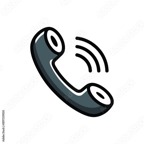 Telephone with Signal Waves Icon for Call Centers, VoIP, and Customer Support