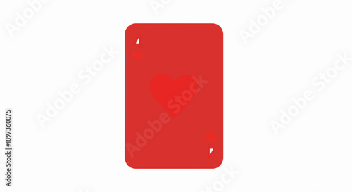 A simple, classic red playing card featuring the four of hearts, isolated on a clean white background