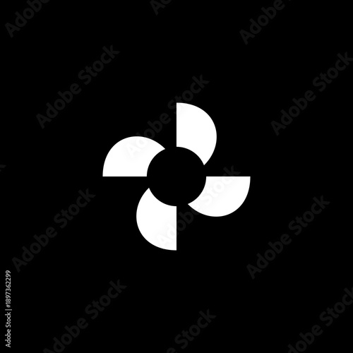 wind turbine on black background