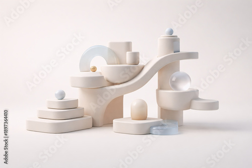 Abstract Elevated Modular Structure Graphic Resource for Corporate Presentation Layouts