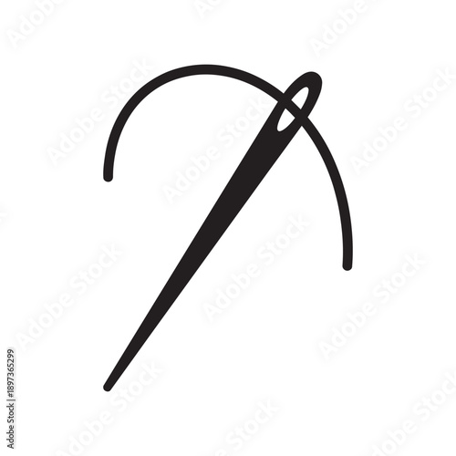 Sewing Needle with Thread Icon