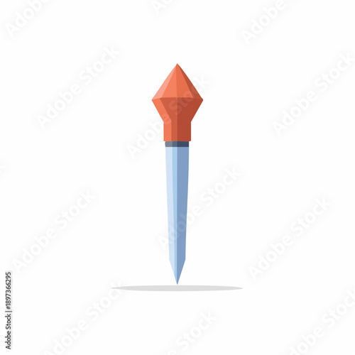 Brown ceramic clay sculpting tool pointy needle pottery artwork on a white background