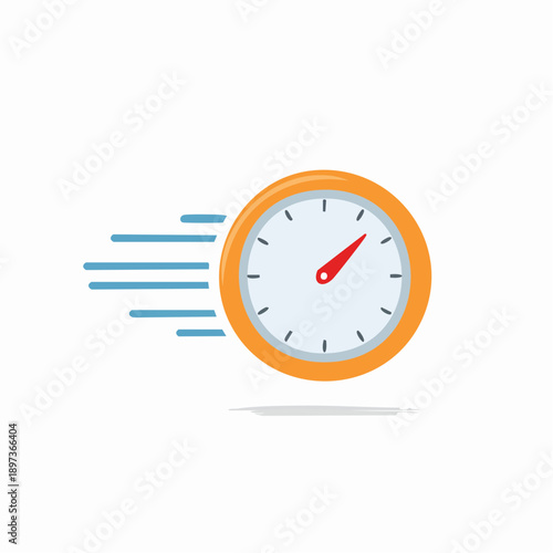 Speedy delivery symbol. Fast service. Time management with quick turnaround, deadline vector