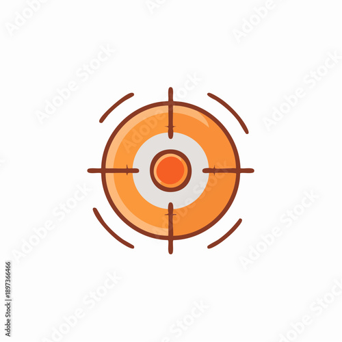 Vibrant target icon centered and outlined emphasizing focus and aiming concept