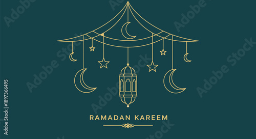 Ramadan kareem traditional muslim festival banner