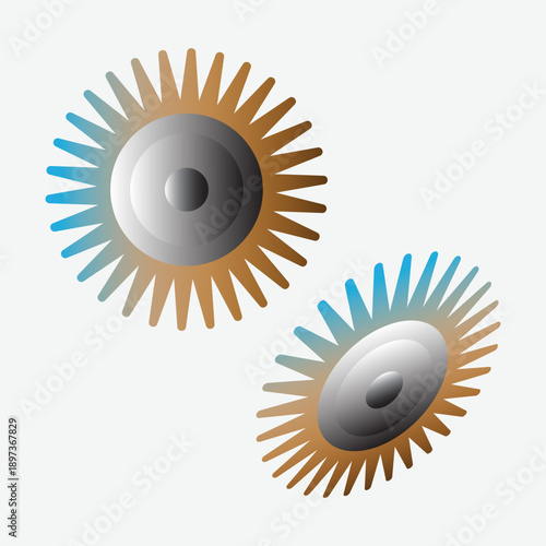Abstract Sunburst or Fan Gear Icon Design Vector