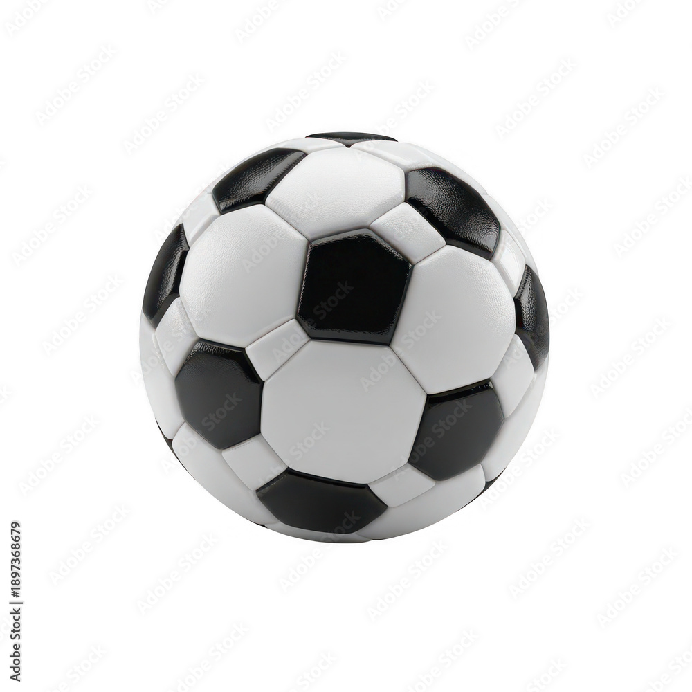 Fototapeta premium Classic black and white soccer ball isolated on transparent background