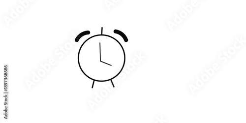 Simple Alarm Clock Line Icon Outline