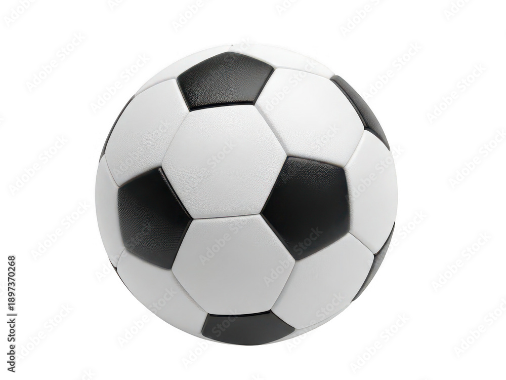Fototapeta premium Classic black and white soccer ball isolated on transparent background