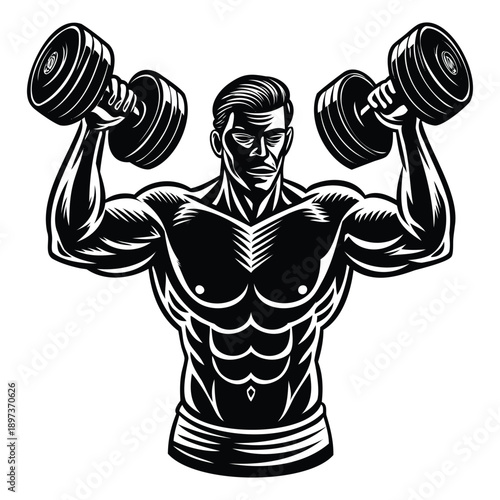 Abstract Cybernetic Kettlebell Glowing With Electric Blue Circuitry And Neon Digital Particles Two A