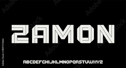 zamon futuristic modern geometric font	

