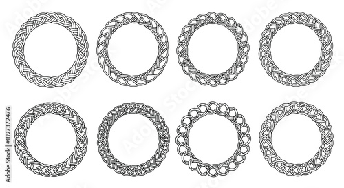 Intricate circular patterns resembling woven rope or braided textures