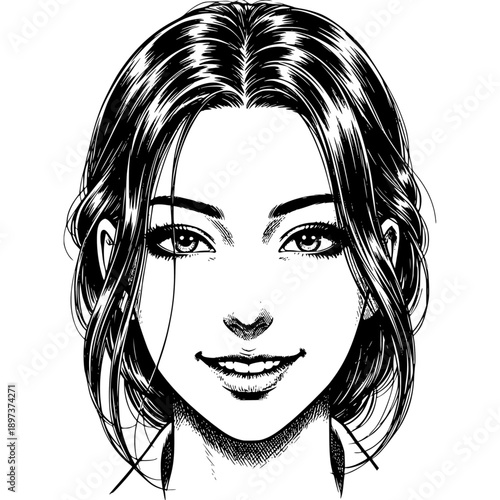 Radiant Beauty: A captivating portrait of a woman, radiating elegance and poise, her eyes reflecting warmth and charm. 