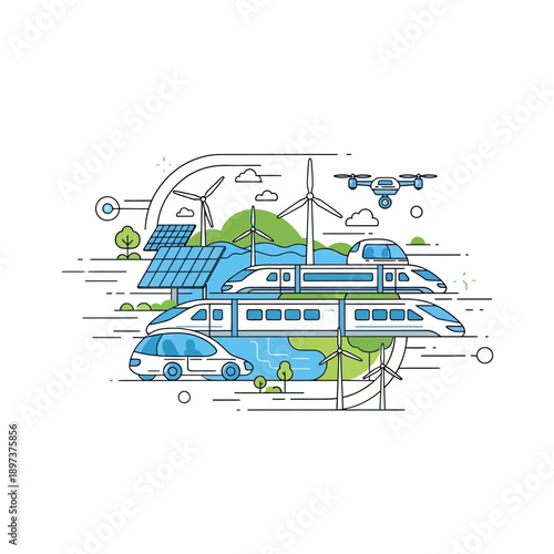 Sustainable transportation and renewable energy technologies on a global scale.