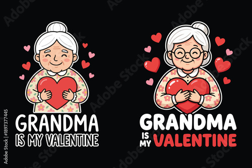 Celebrating the love for grandma with this sweet valentine's day design Vector