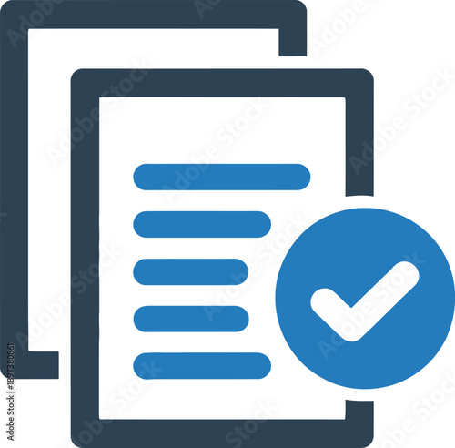 Document with checkmark and list checklist approved