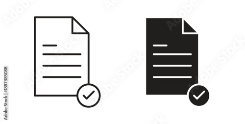 Accept document icon in line design. editable stroke icons pack