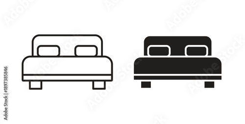 Bed icon in line design. editable stroke icons pack